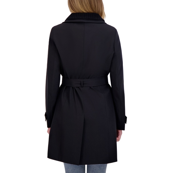 Halston Women's Black Belted Trench Coat NWT Size M - Picture 5 of 5